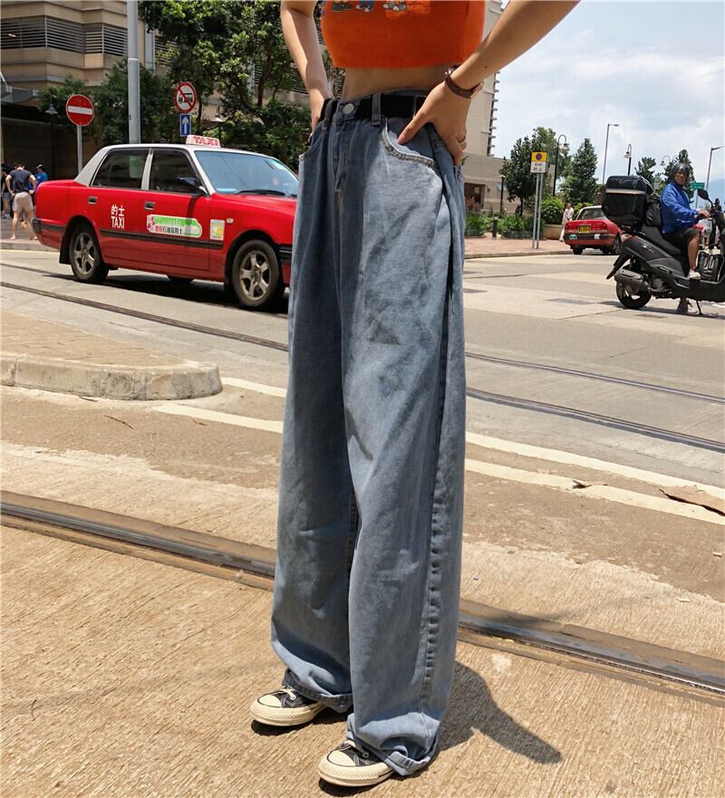 レトロ ルーズ デニム ワイドパンツ レディース ボトムス ストレート 