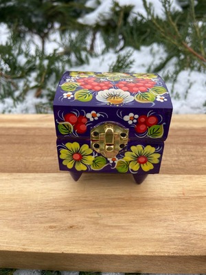 ペトリキフカ塗り　ジュエリーボックス（Khomenko作）