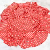 フラメンコ 衣装 ファルダ スカート 赤 水玉 白 ホワイト ボランテ フリル レッスン レトロ レッド系 ホワイト系 フレア スカート ダンス 衣装 レトロスタイル パーティ ファッション レディース フリル付き おしゃれ かわいい