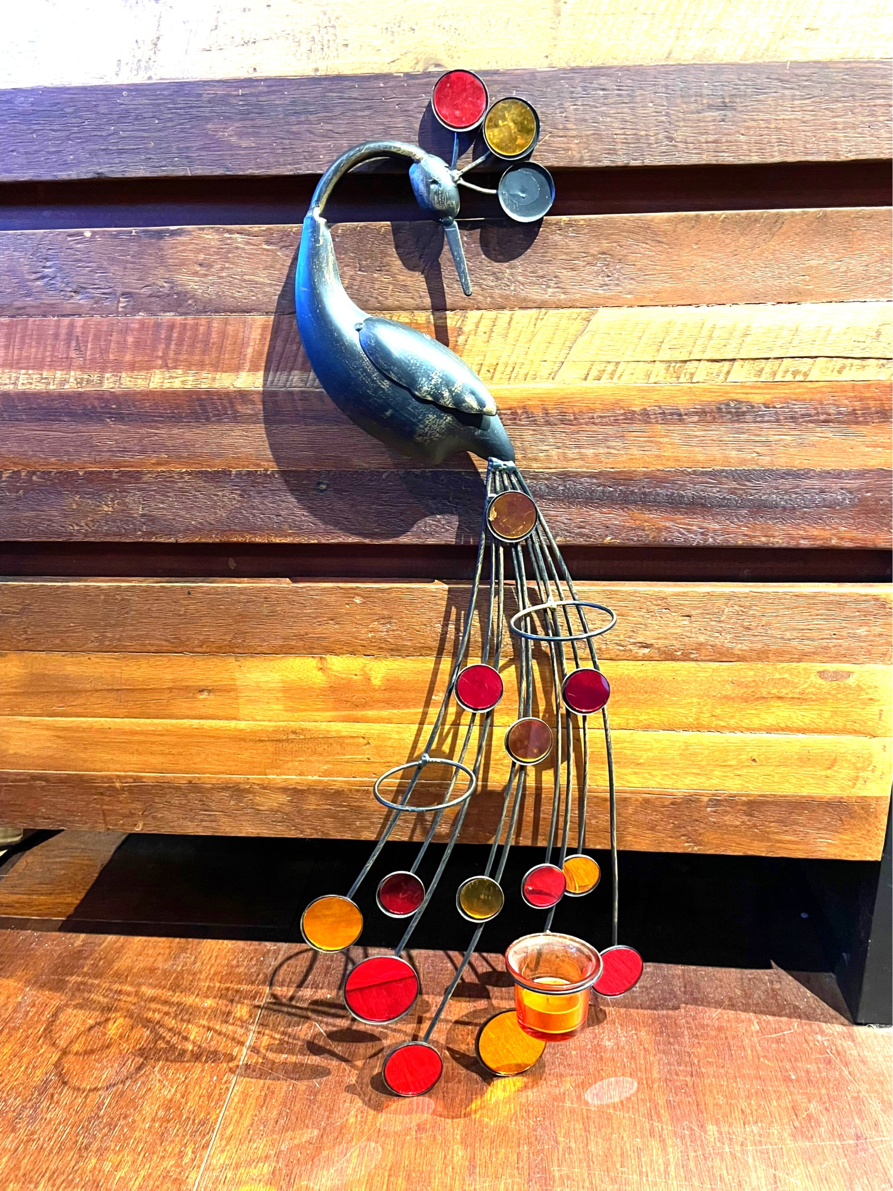 キャンドルホルダー クジャク キャンドルホルダー 訳あり セール ウォールデコレーション 壁掛け