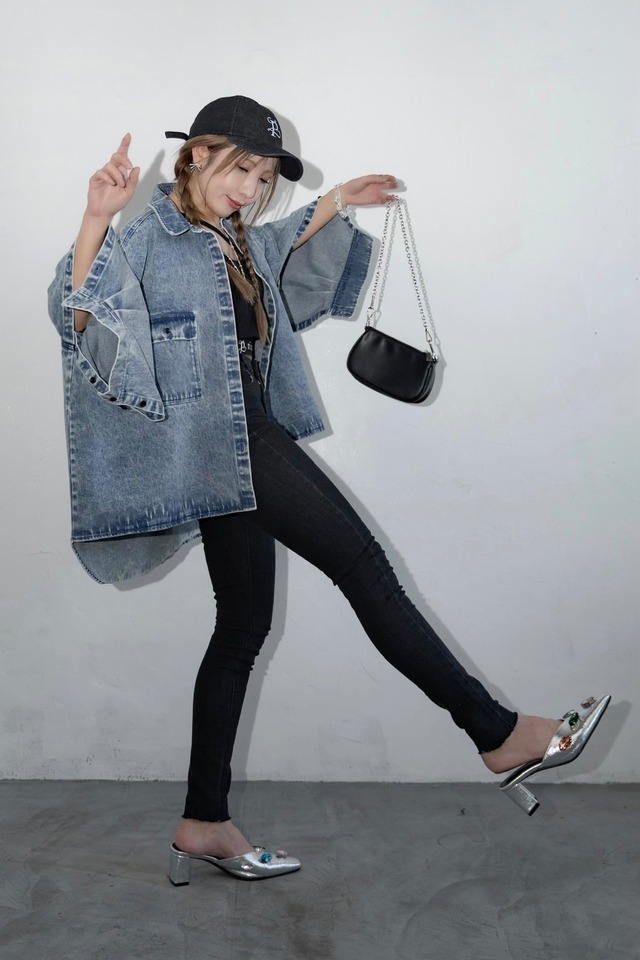 vintage cut sleeve multi デニムジャケット/Blue