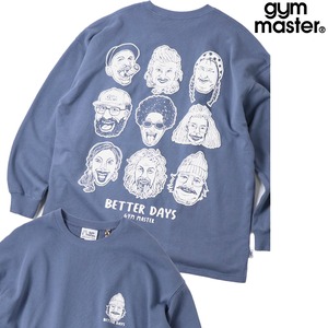 gym master ジムマスター 10oz BETTER DAYS スウェット ビッグTEE Always Keep Smiling ワイドシルエット 長袖Tシャツ メンズ レディース コットン100% LOVE&PEACE G821724 スレイトブルー