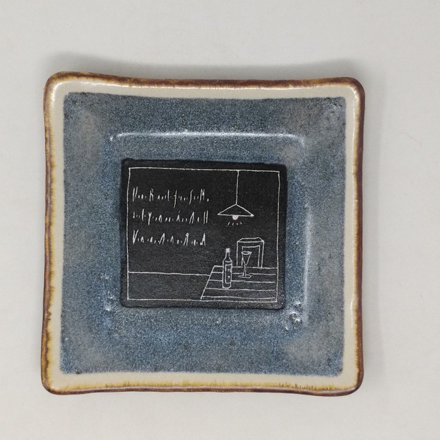 角皿(ブルーグレー) hm-520-1