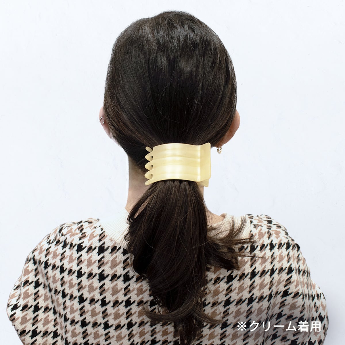 ヘアアクセ ヘアクリップ バンスクリップ 長方形 クリップ 飴色 ヘア