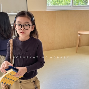 秋ビッグ蝶結びリブTシャツ