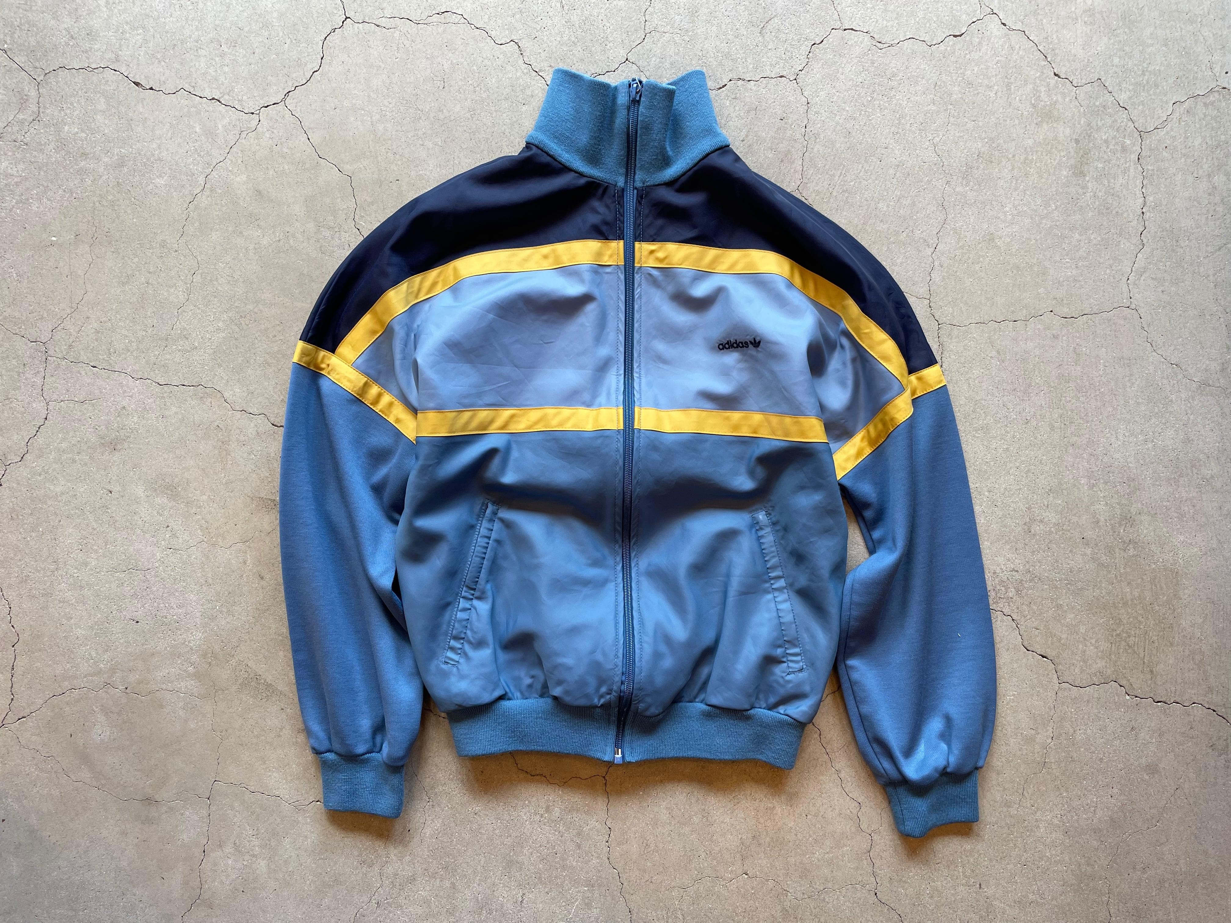 80s adidas track jacket col Sax made in Finland アディダス