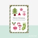 【クリスマスカード】メリークリスマスのおしゃれなイラストポストカード