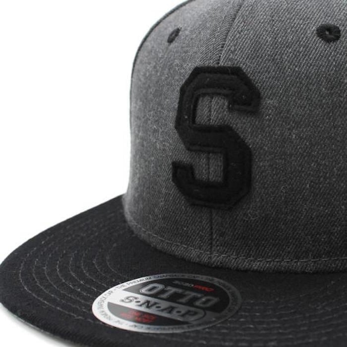 LETTER SNAPBACK CAP #BLACK X HEATHER