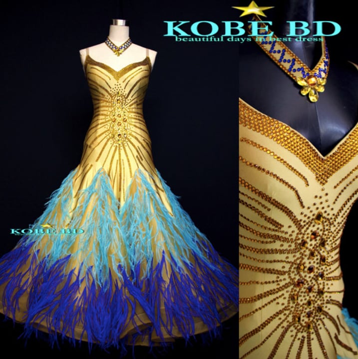 社交ダンスイージーオーダードレス⭐︎（Bライブリー/水色/青/フェザー