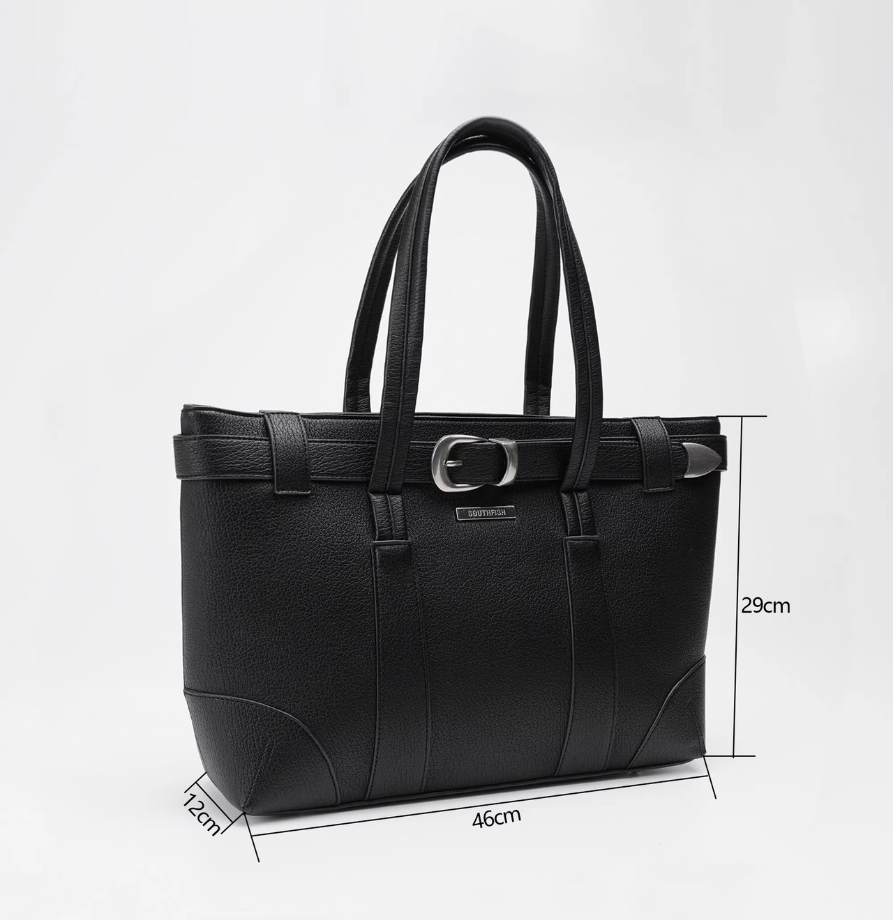 SOUTHFISH Leather Belted Tote Bag