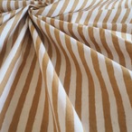 ブロックプリント生地【50cm単位】インド綿  ストライプ柄 イエロー×生成り #53410-YL1