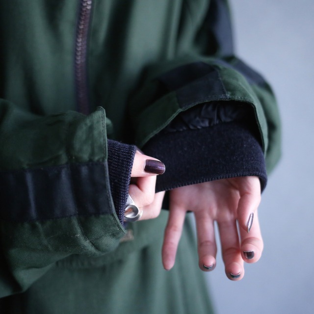 sleeve line design good coloring over size anorak parka