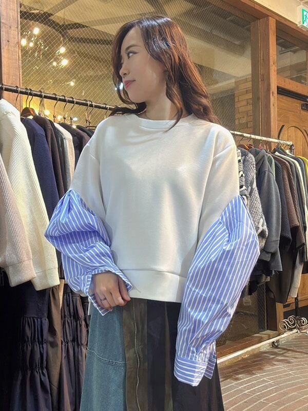 セブンデイズ　1251104　スリーブシャツデザインTOPS