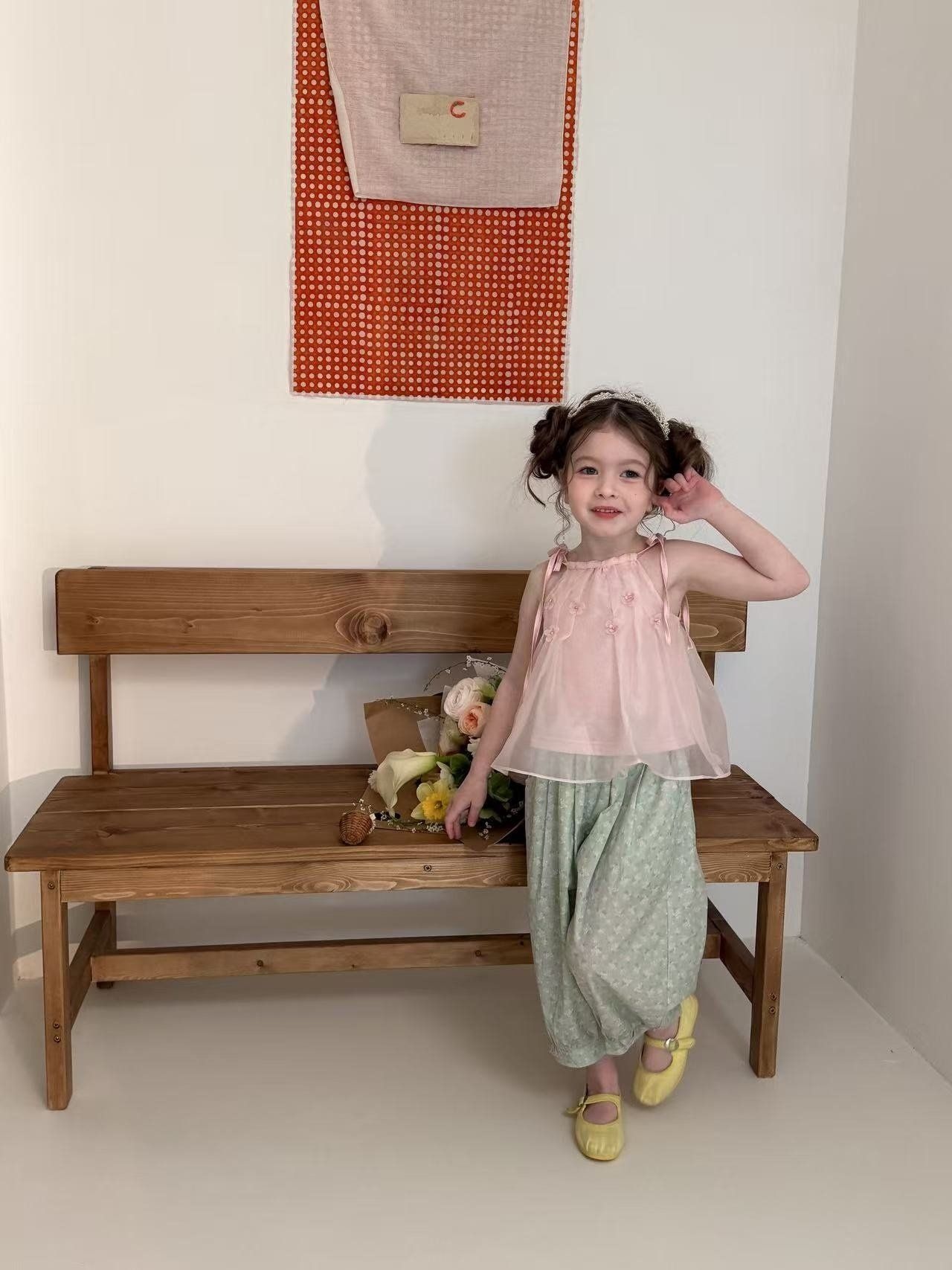 [aiai] Peach Chiffon Flower Blouse / [아이아이] 피치쉬폰플라워블라우스