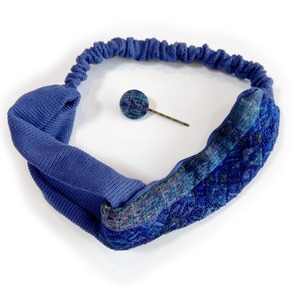 グアテマラ手織り hairband setーblue×blue-4
