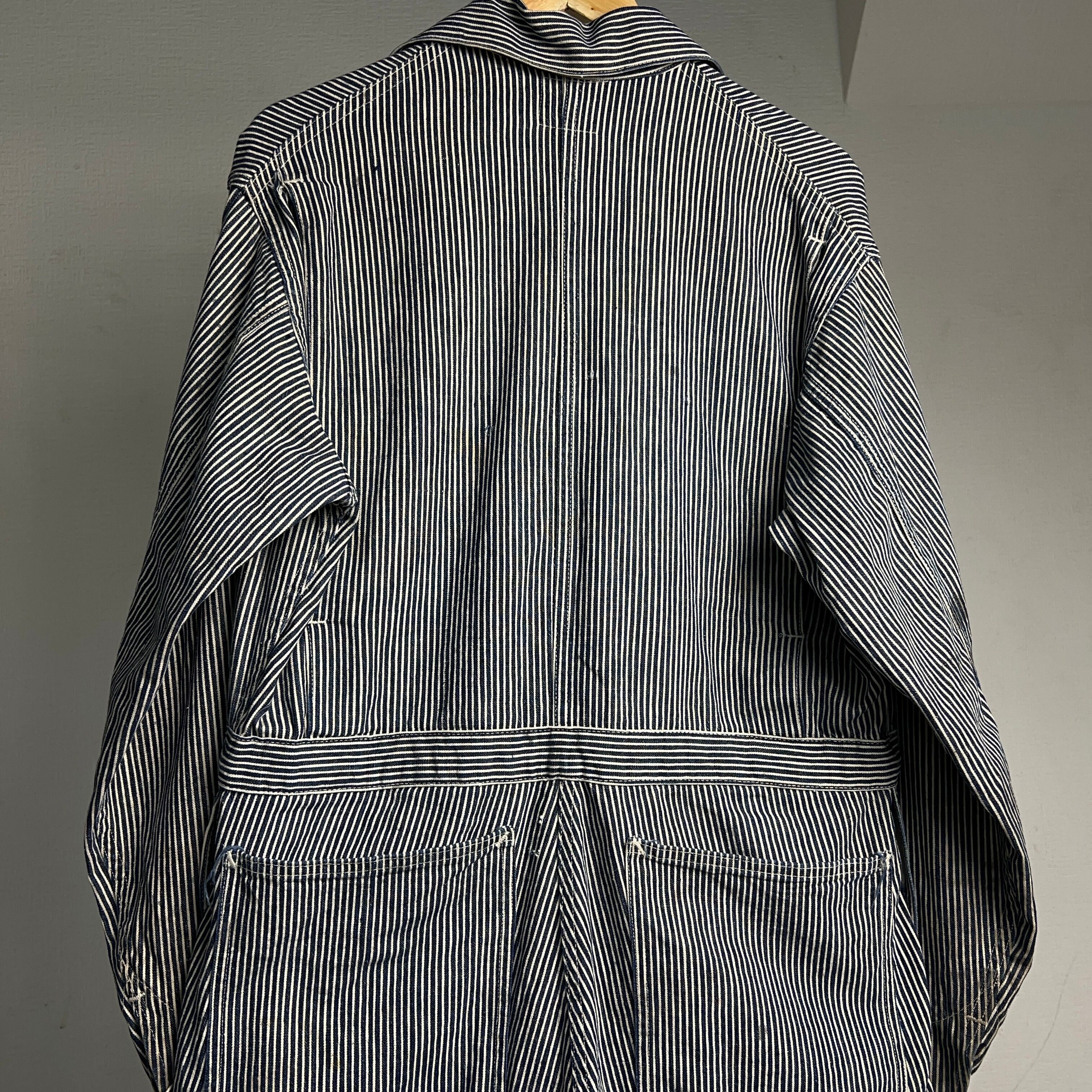 ストライプ柄オーバーオール・つなぎ 1940's HEADLIGHT Hickory Stripe Coveralls 40年代 ヘッドライト
