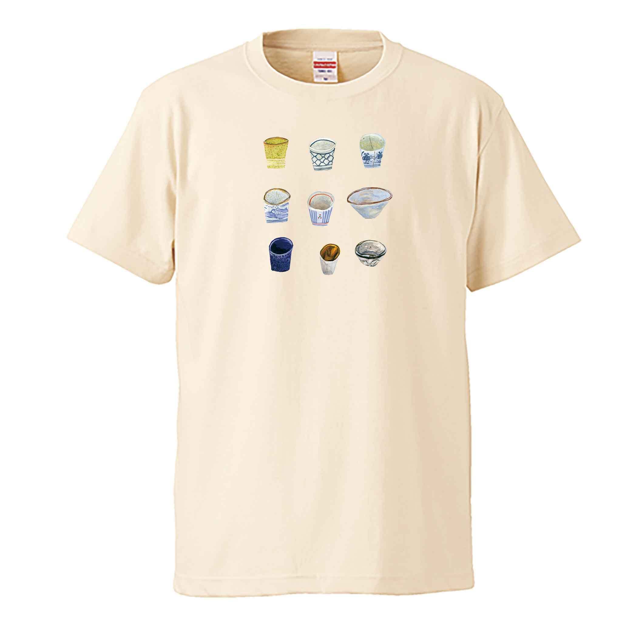 おちょこずらり / Tシャツ / あべみちこ / -WHITE/ NATURAL