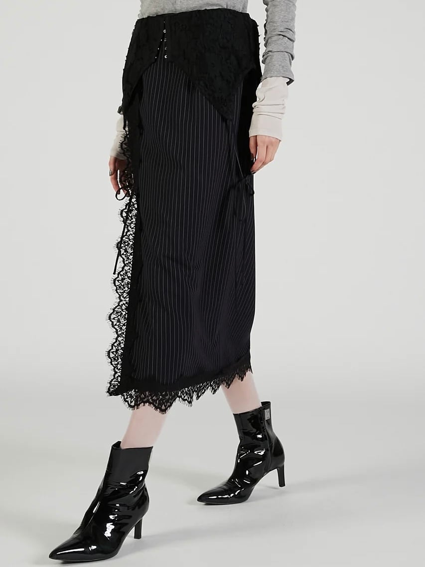 25AW】PRANK PROJECT プランクプロジェクト / 2-Way Lace Midi Skirt