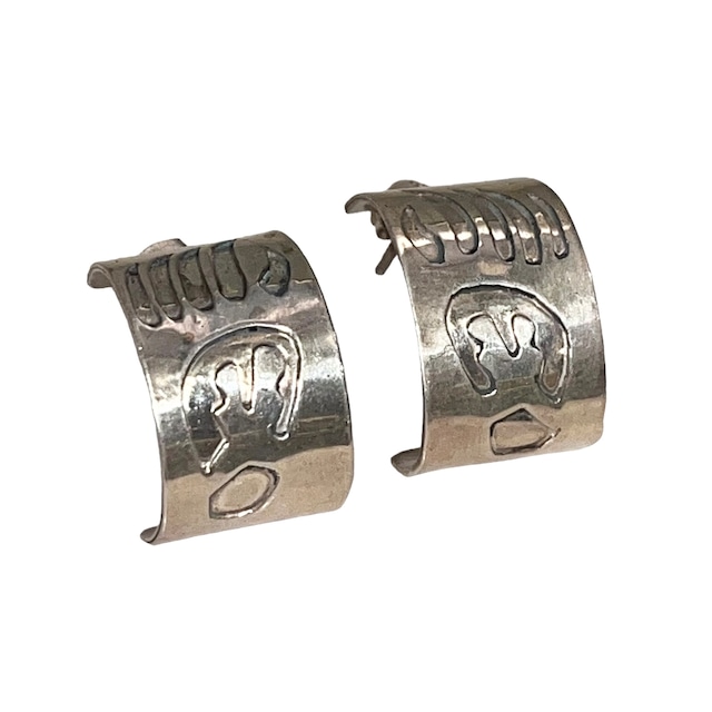 vintage silver earrings " bear claw "