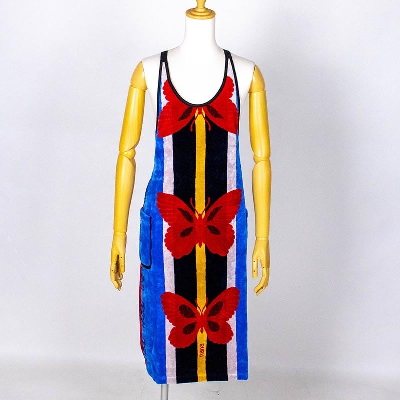 エプロン 横浜ナナ 湘南ナナ NANA DXエプロン B蝶柄 アカブルー nn