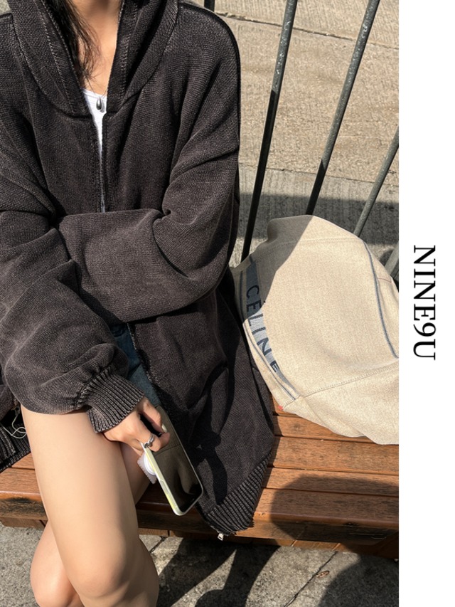 oversize casual relax long-parka 2color【NINE6918】