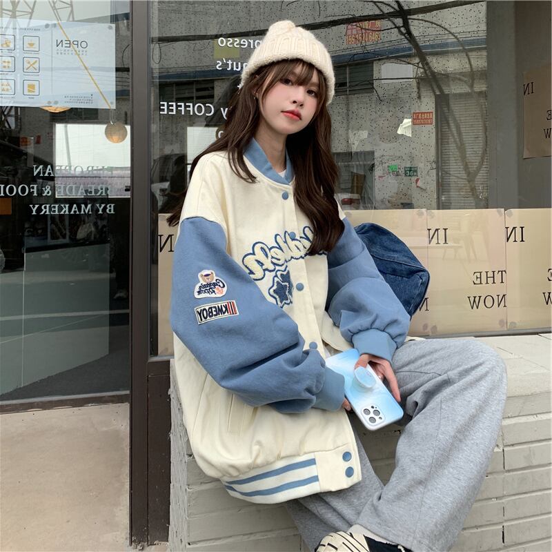 スタイルルーズレディースオータムカジュアルジャケット ロング 大きめサイズ かわいい 秋物 ケッペル17453240041