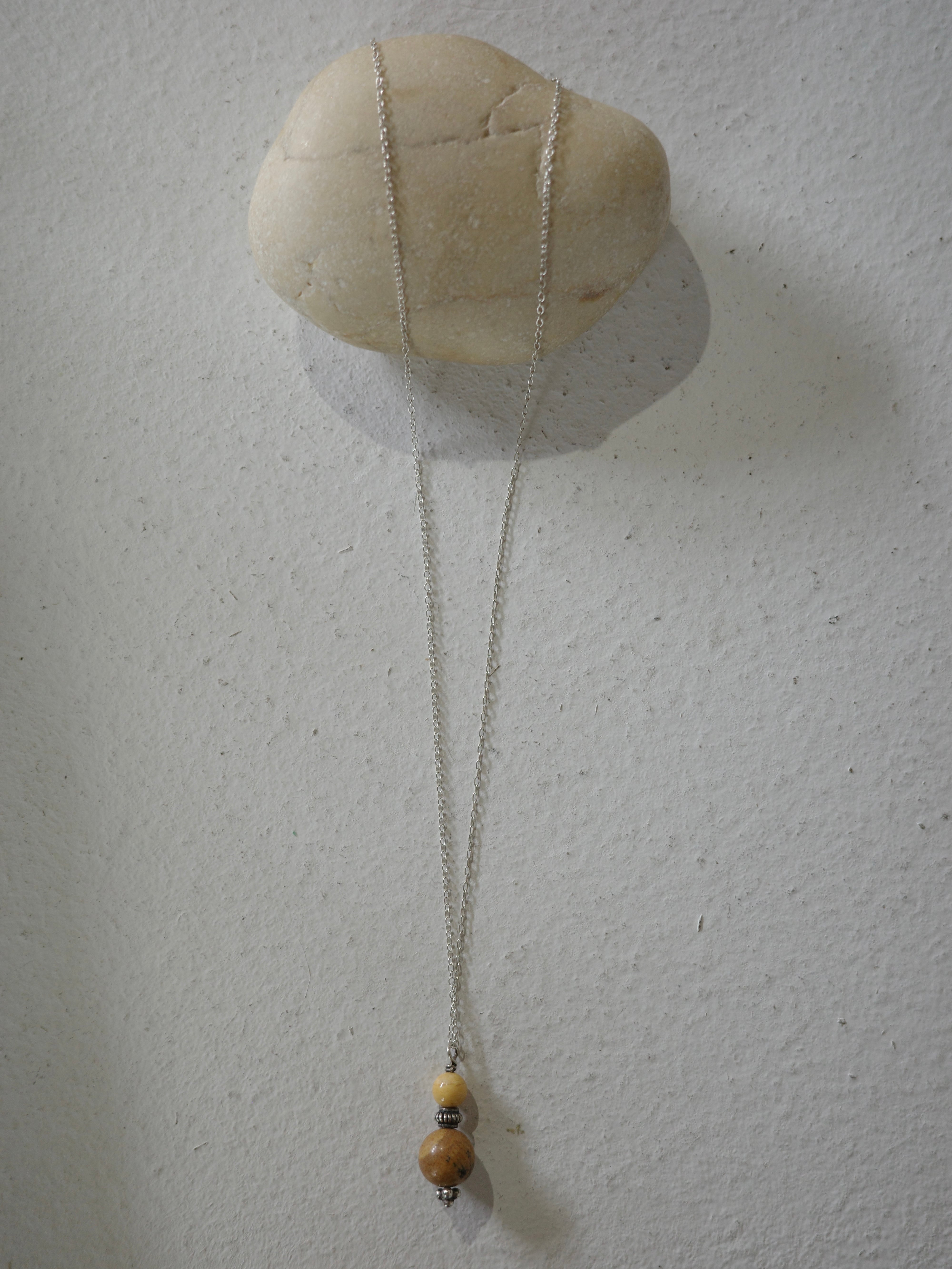 <vintage> jasper beads motif necklace