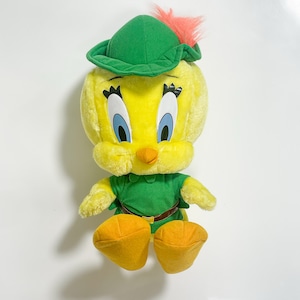 90's Vintage Looney Tunes Robin Hood Style Tweety Bird Plush Toy