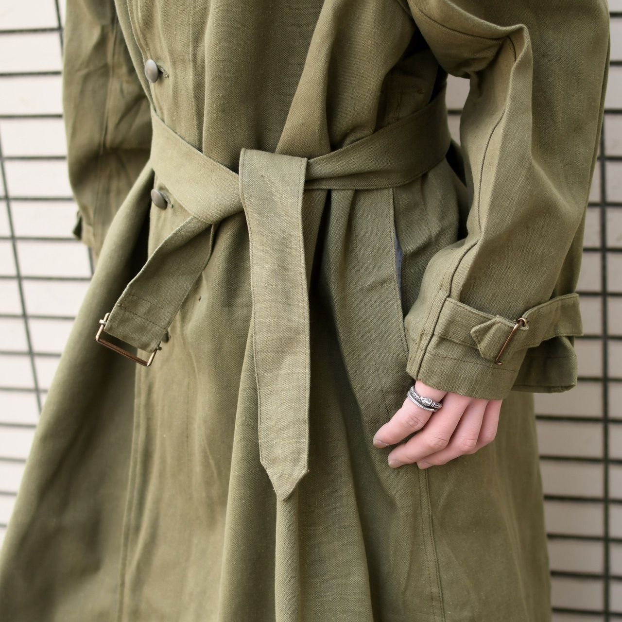 40's~ french army m-35 motorcycle coat