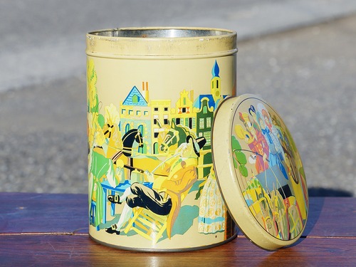 【Vintage】オランダ キャニスター缶 TIN /f194