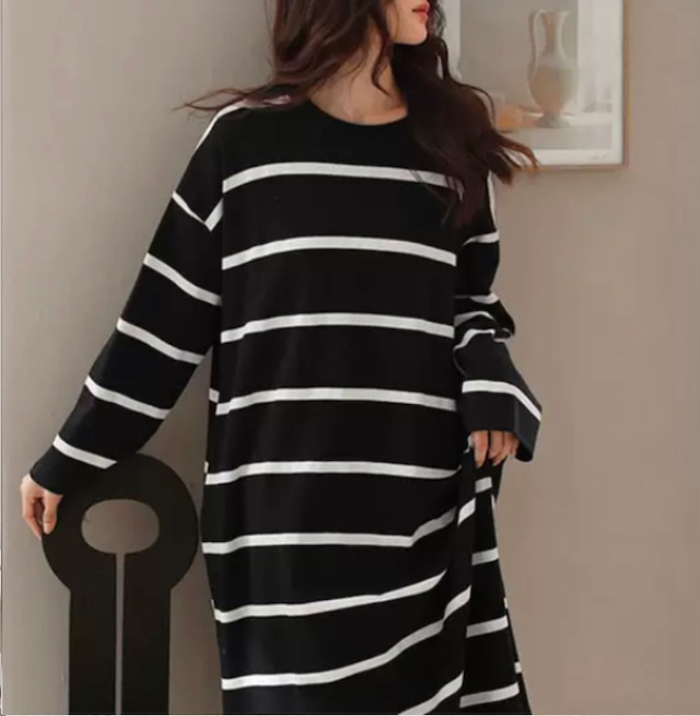 【ladies/M-XL】cotton Striped pattern couple pajamas p746