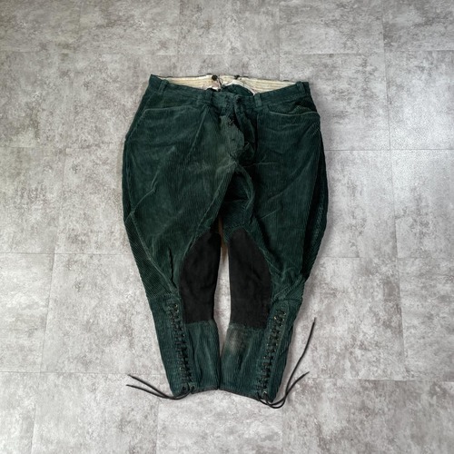 30-40s ジョッパーズ 太畝コーデュロイ モスグリーン パンツ W35
