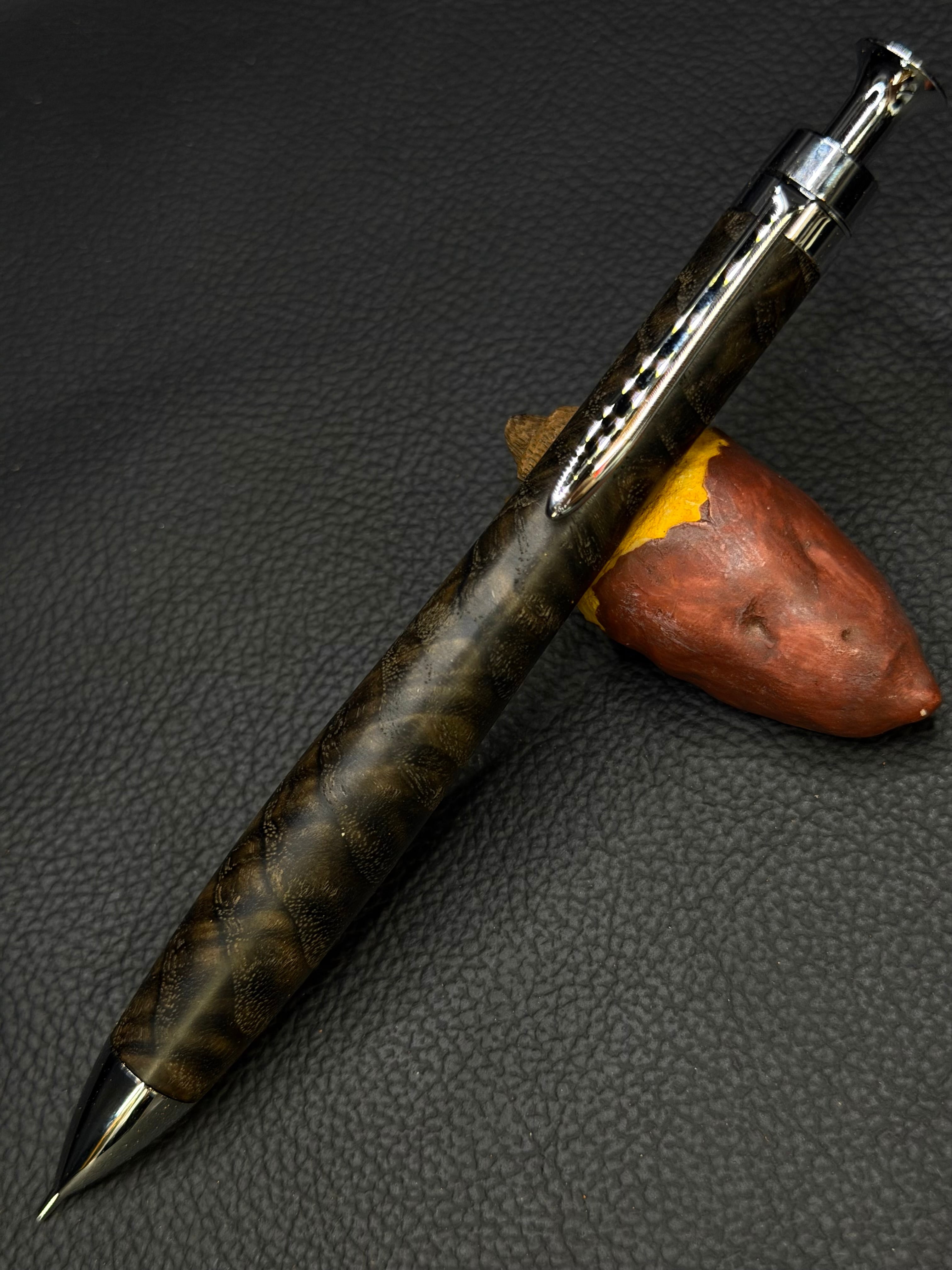 24 極上＋花梨瘤 ゴールド金具 0.5シャープペンシル orボールペン