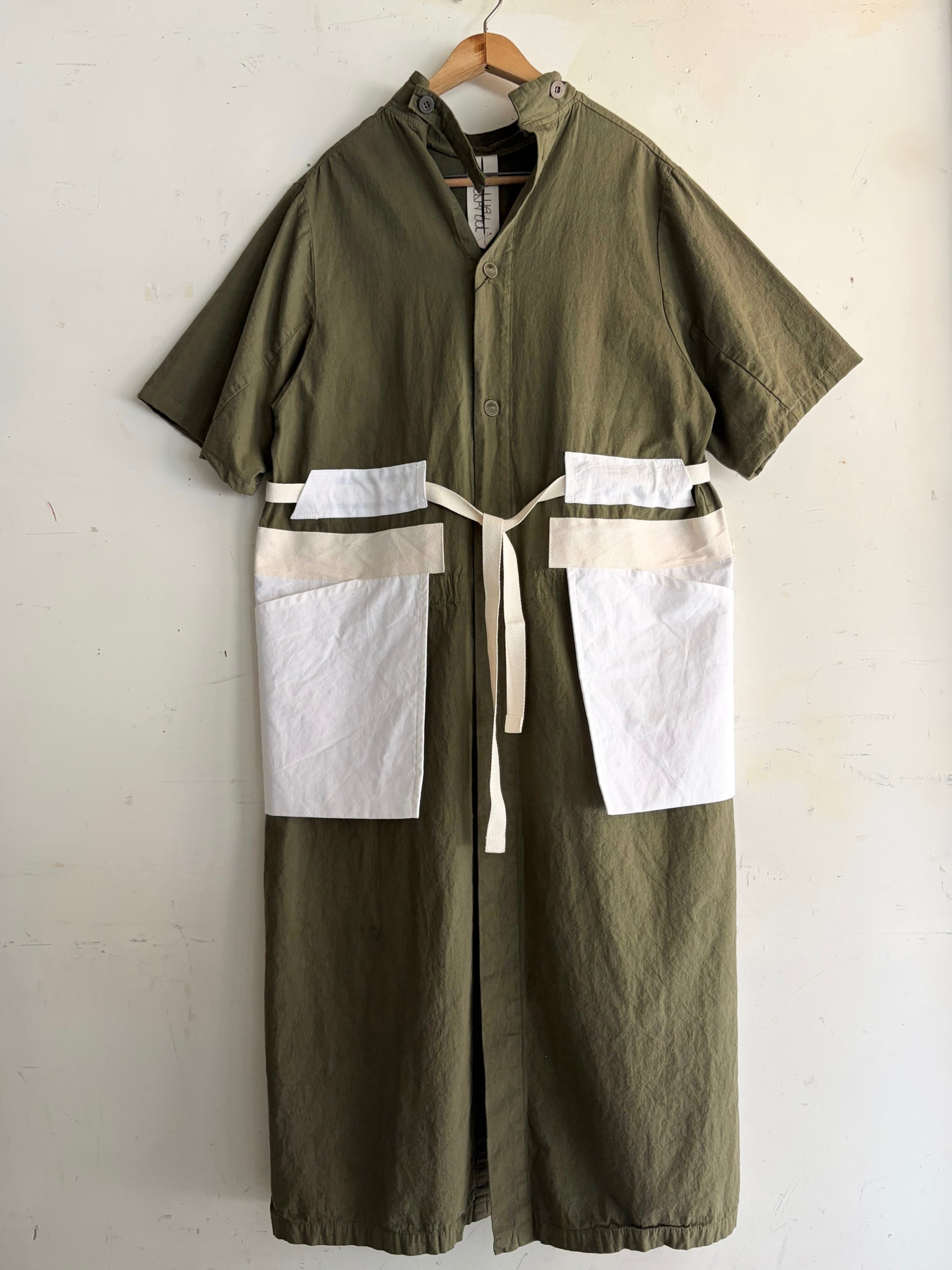 SURGICAL COAT REMAKE (khaki×white)