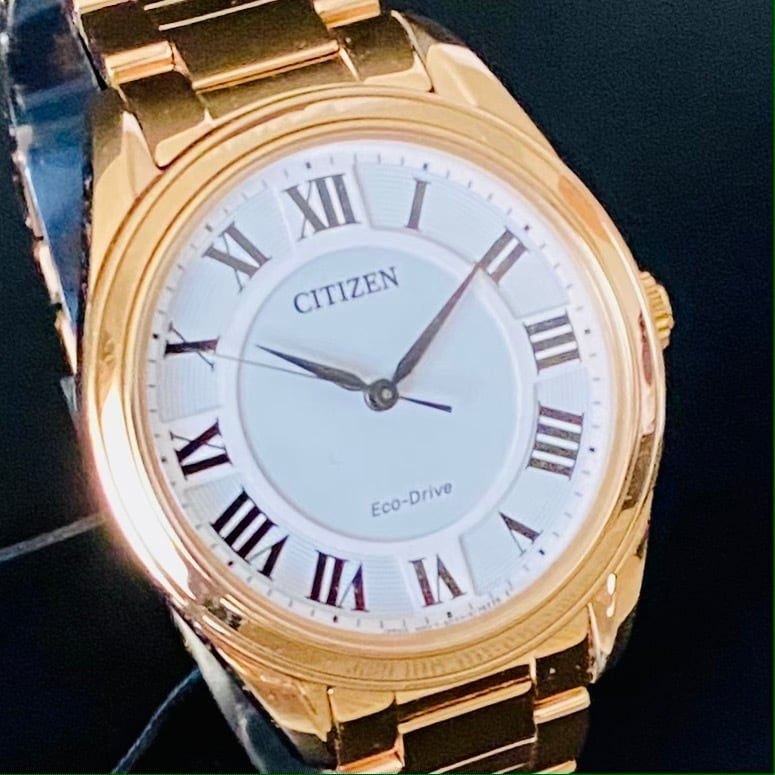 新品【高級時計 シチズン】CITIZEN アレッソ エコドライブ レディース クリスタル アナログ 腕時計 EM0973