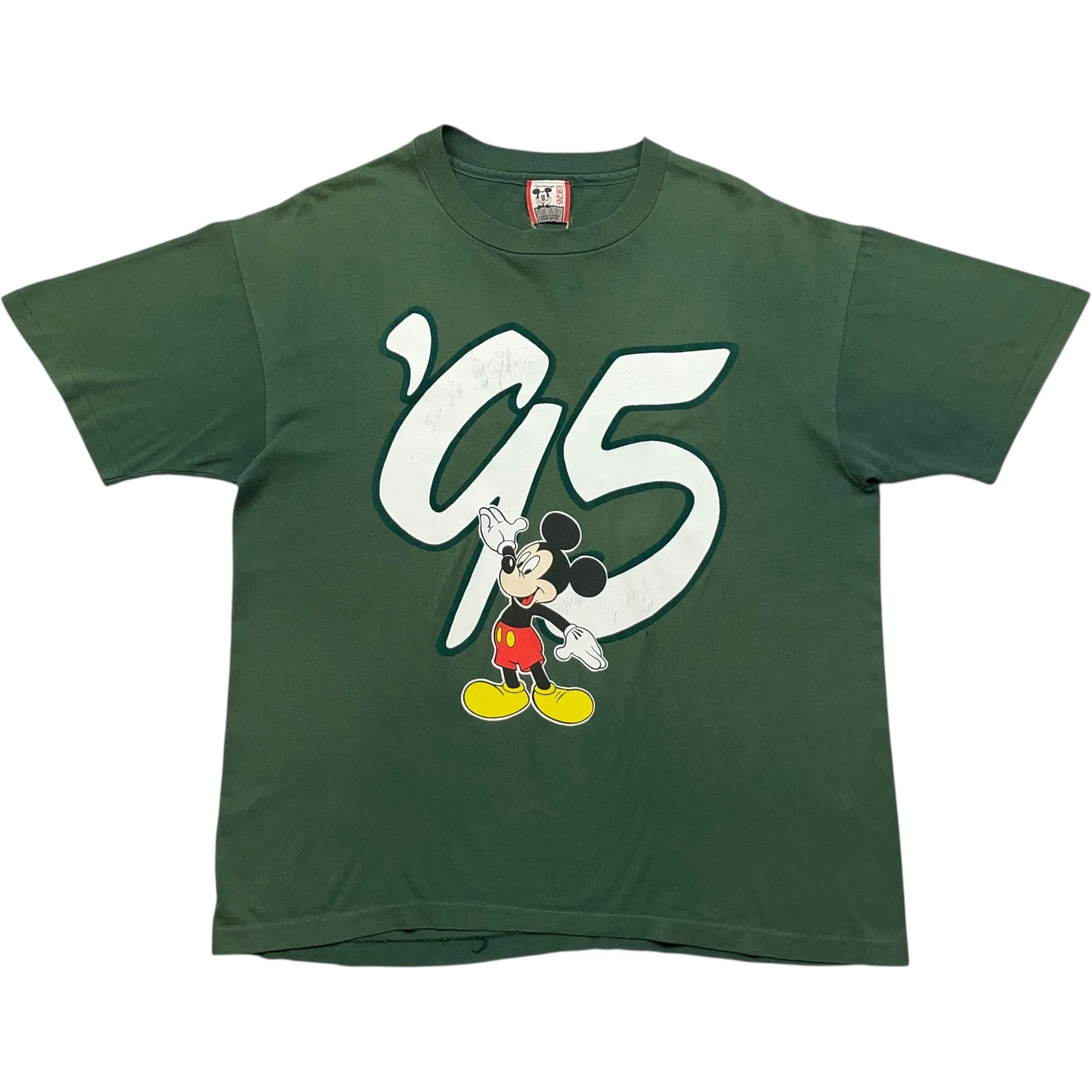 《XL》Disney ディズニー Tシャツ ミッキーマウス シングルステッチ グリーン USA製 90年代 vintage no.7618