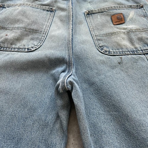 襤褸メキシコ製 デニム ダブルニー Carhartt B73 DST 33×32 詳細写真17
