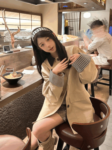 #オールドマネー|ブリティッシュトラッドストライプスリーブミドルロングコート|Atelier Item