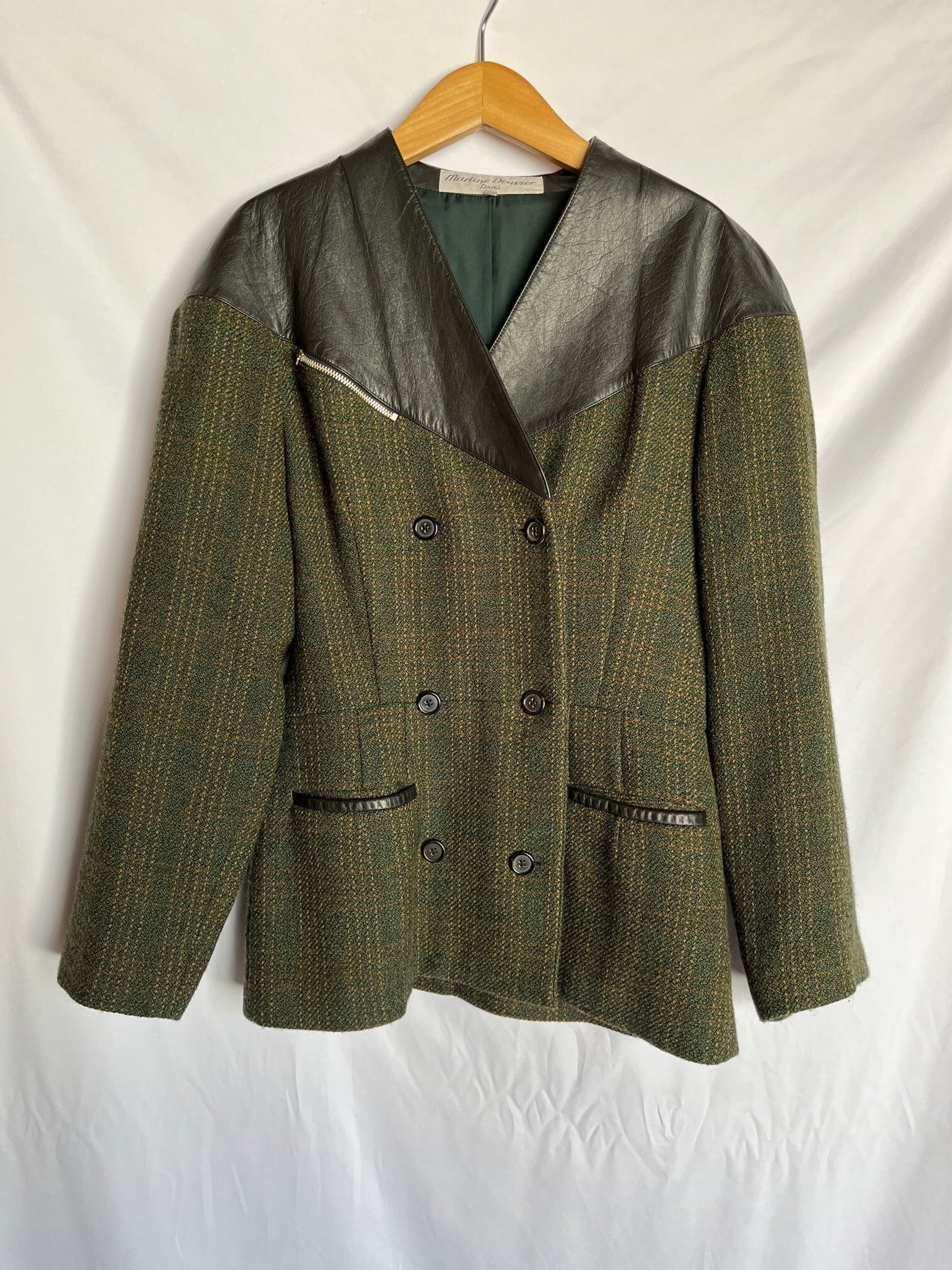 古着◇バーバリーズ ツイードジャケット グリーン系 裏地ロゴ