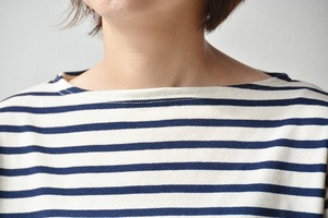セントジェームス SAINT JAMES ウエッソンハートエルボーパッチ(24JC OUES.COUD)ECRU/MARINE(TULIPE)