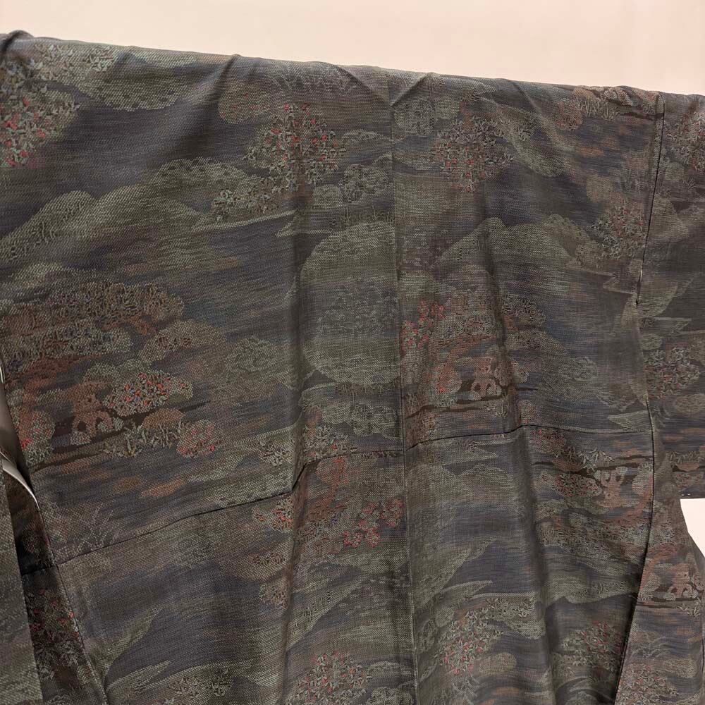 大島紬 9マルキ 本場大島紬 お洒落着 普段着 正絹 裄65cm 身丈163.5cm 美品 リサイクル着物 M サイズ 5394