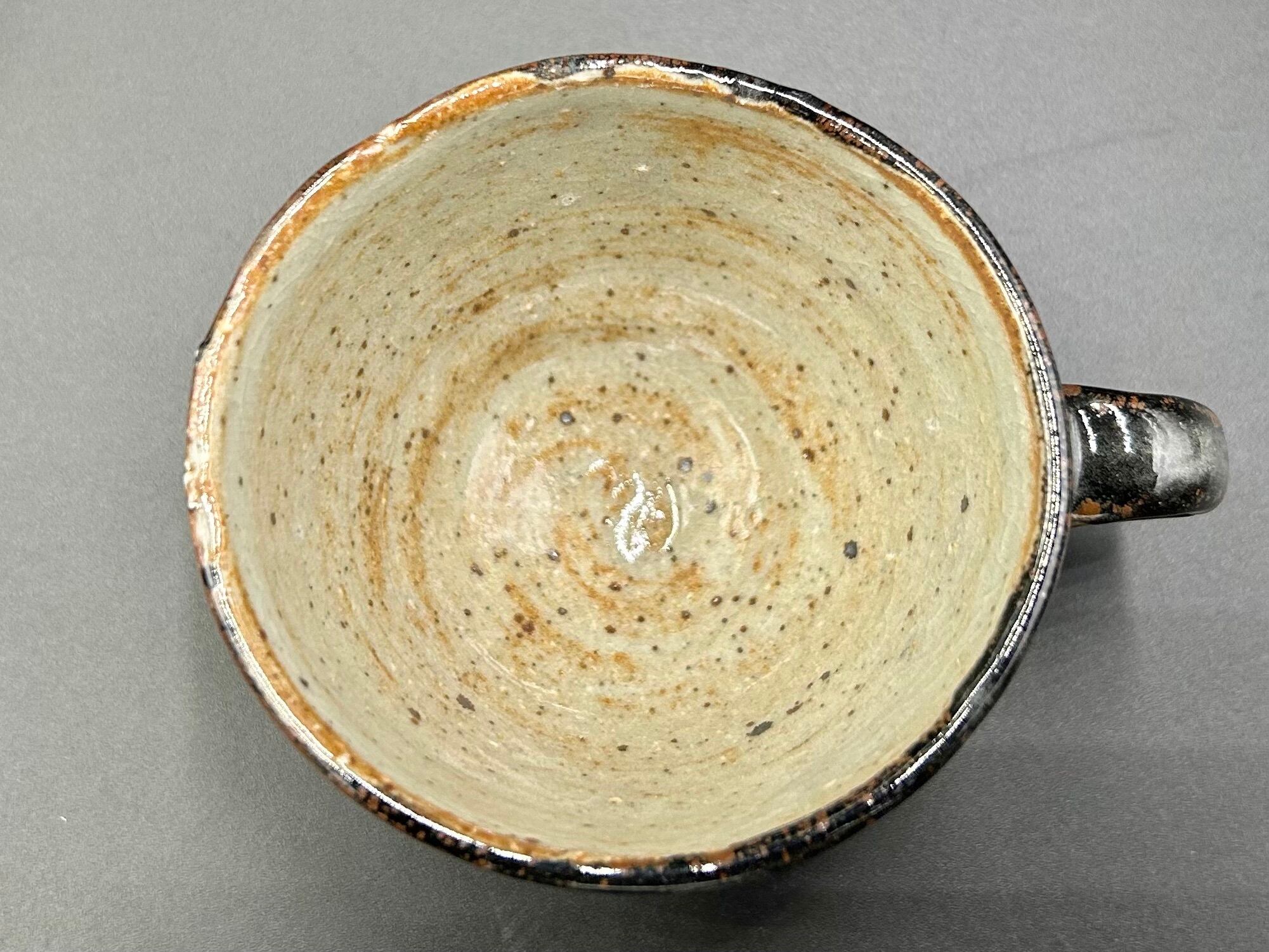 黒唐津エスプレッソカップ＆ソーサー／Kuro-karatsu espresso cup and