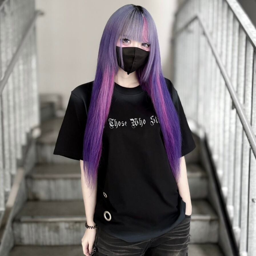 【CANDY SELECT 】アイレット加工Tシャツ 235574 カットソー グランジ  トップス ストリート 地雷 サブカル ブランド ユニセックス