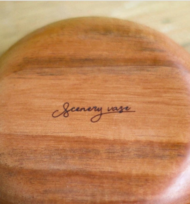 シナリー ウッド×ガラス フラワーベース チムニー S