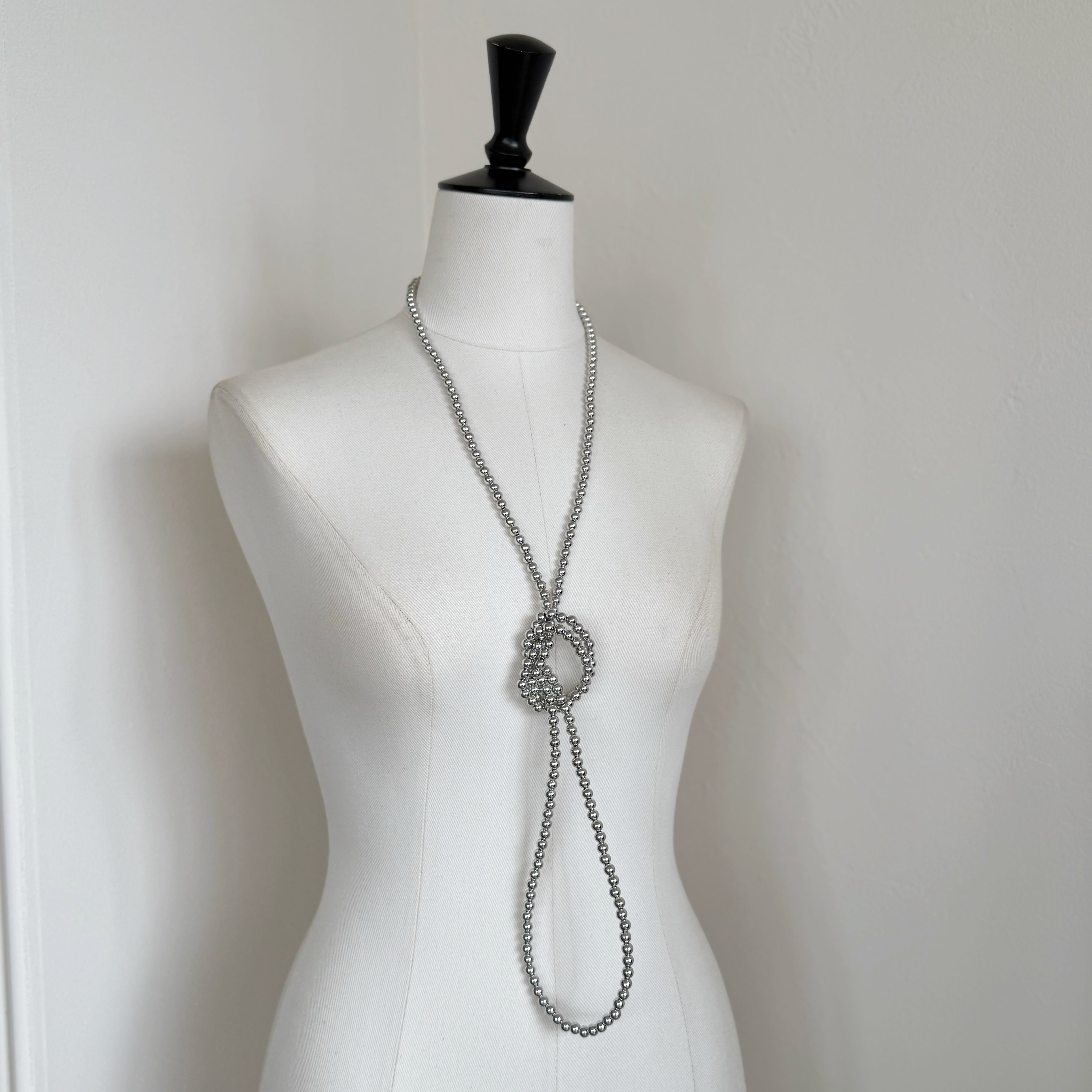 SELECT〉シルバーボールロングネックレス a09-010 | SYSORUS