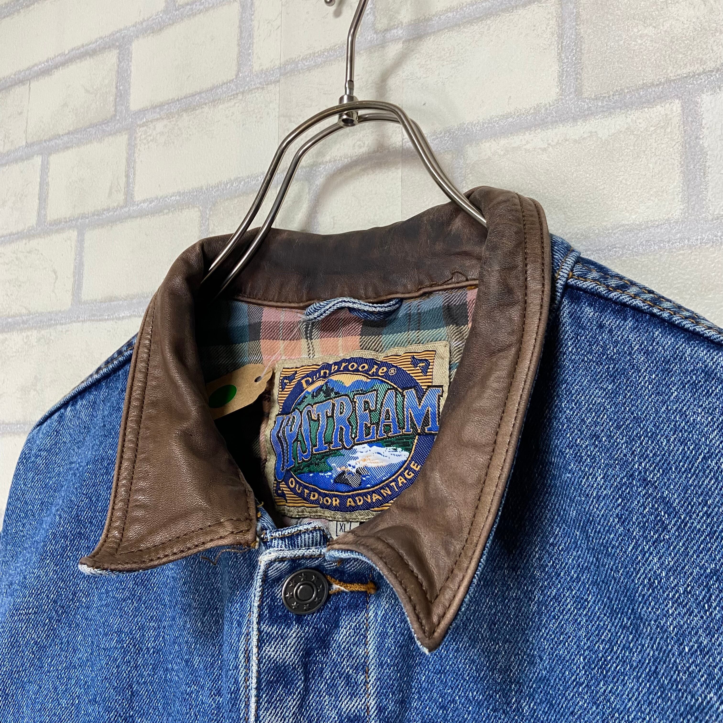 バック刺繍】UPSTREAM デニムジャケット XL 革パッチ | 古着屋OLDGREEN