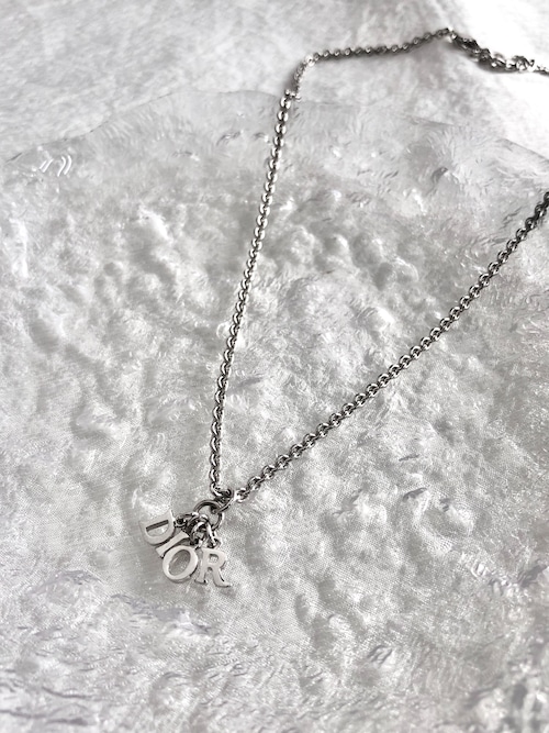 Christian Dior クリスチャン ディオール ネックレス シルバー ロゴ チャーム vintage ヴィンテージ オールド 6kt6mz