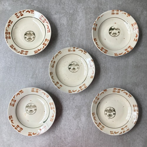【9065】皿5枚  ベトナム 幻の陶器 ソンベ焼き ソンベ song be ビンテージ 50-60s