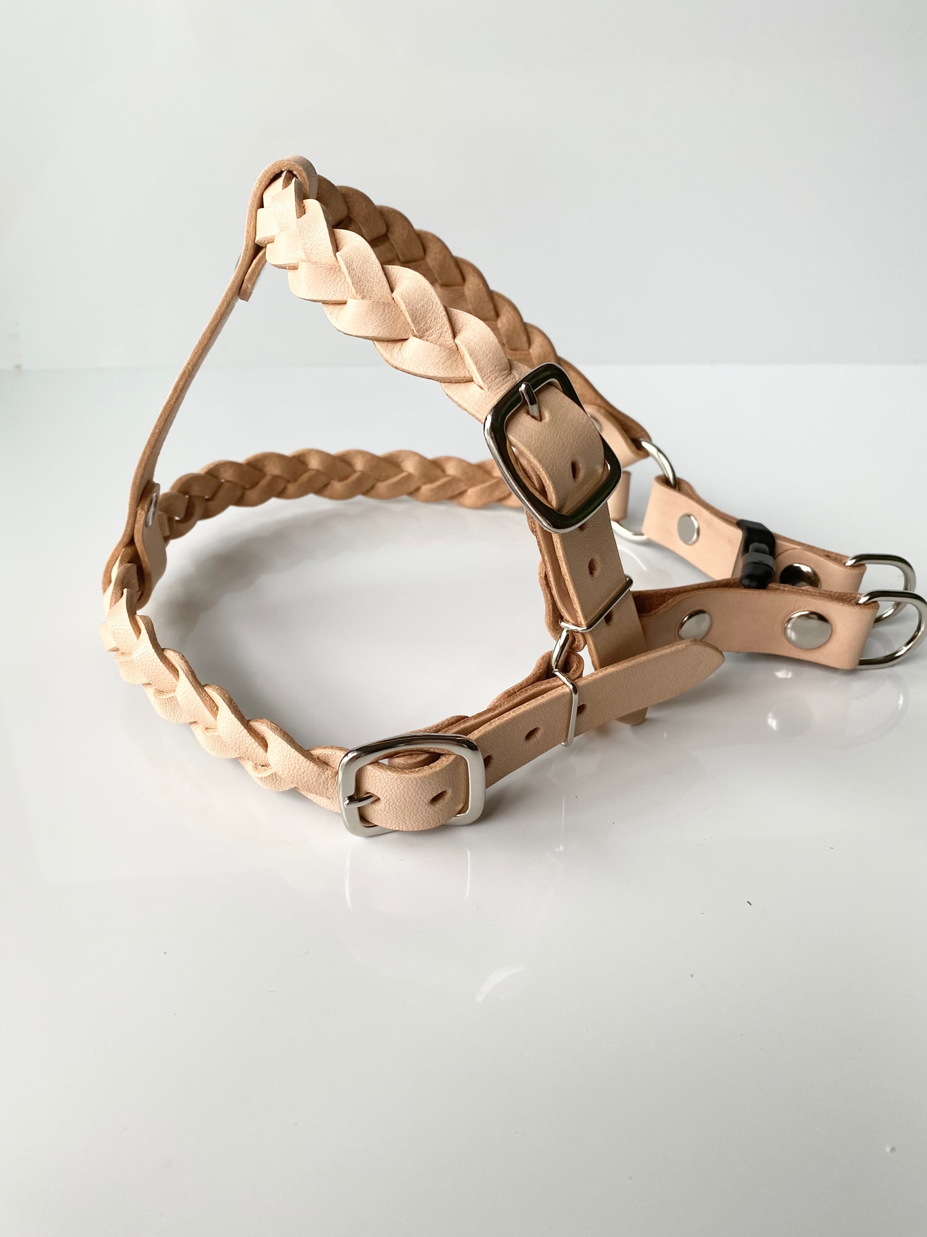 犬用 本革リード&ハーネス2点SET❗️ヌメ革編み込み 犬用 本革リード&ハーネス2点SET❗️ヌメ革編み込み