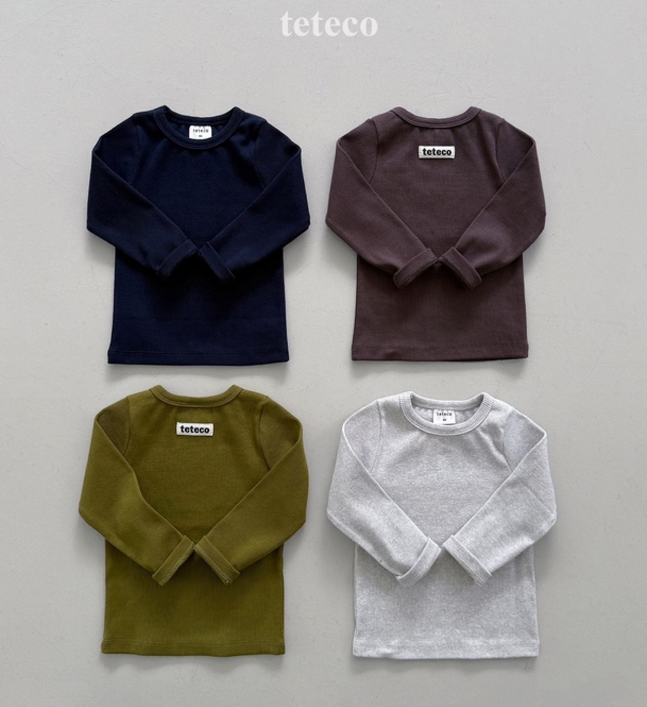 【取寄】teteco リブラベルTシャツ｜秋服｜韓国子供服｜ 26/AT